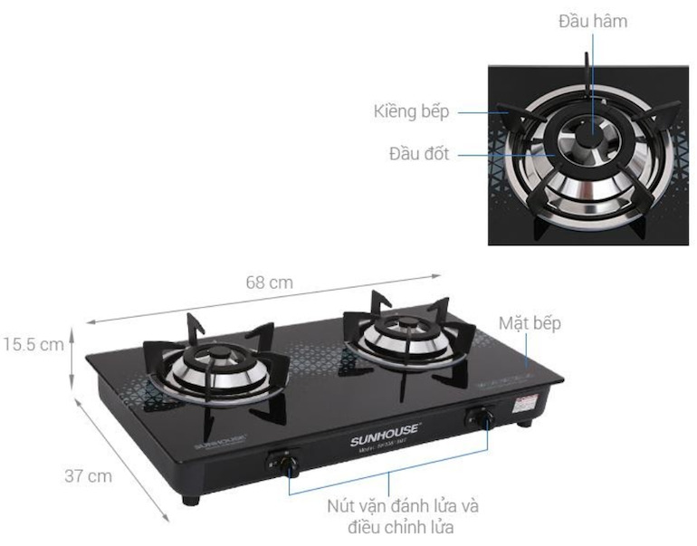 Bếp gas Sunhouse SHB3819MT