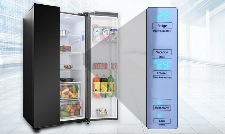 Bảng điều khiển nhiệt độ của tủ lạnh Samsung dòng 2 dàn lạnh