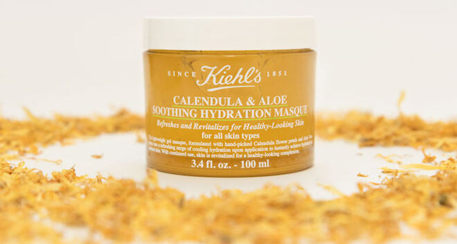 Mặt nạ gel làm sạch da Kiehl’s Calendula Aloe Soothing Hydration Masque.