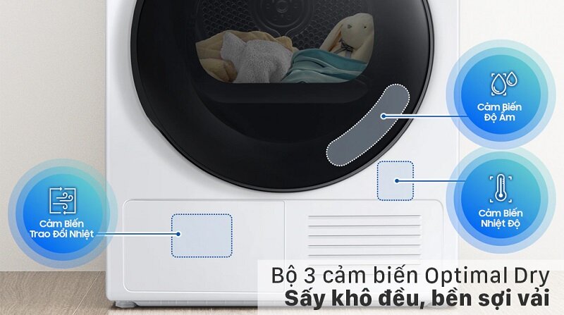 máy sấy bơm nhiệt Samsung 9kg DV90T7240BH/SV