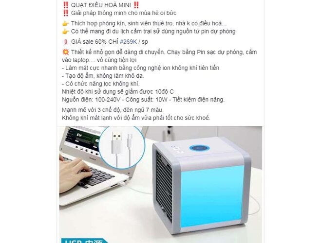 quạt điều hòa mini