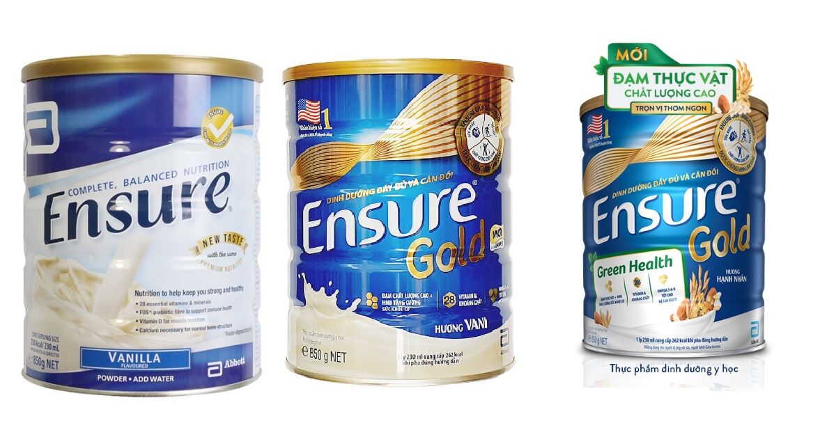 03 cách phân biệt sữa Ensure, Ensure Gold và Ensure Green Health