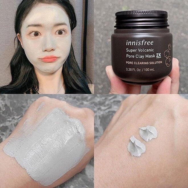 Review chi tiết về mặt nạ đất sét Innisfree Super Volcanic Pore Clay Mask.