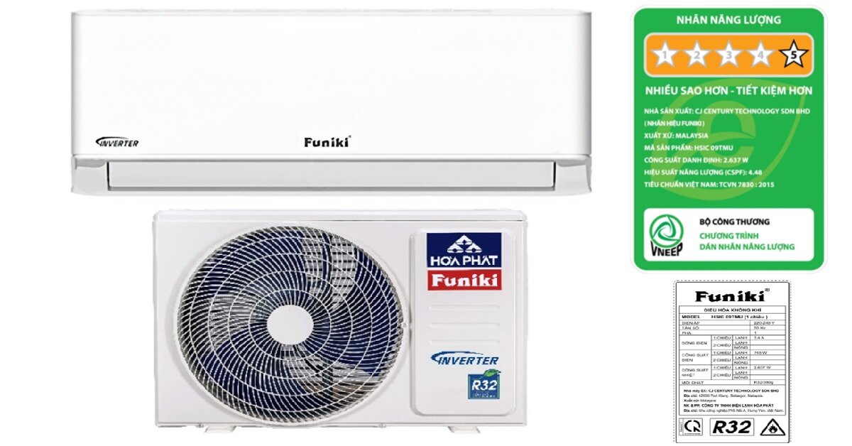 Dùng điều hòa Funiki HSIC09TMU 9000 BTU 1 chiều Inverter tốn bao nhiêu tiền điện?