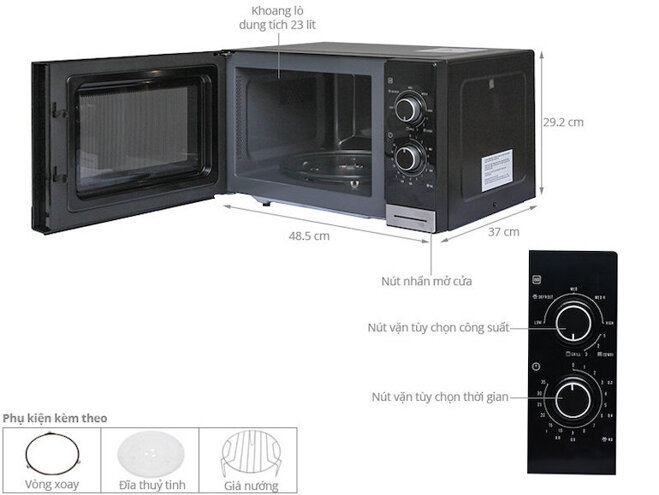 Lò vi sóng cơ Electrolux EMM2318X nhỏ gọn và mỏng nhẹ