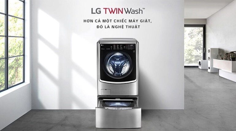 Máy giặt sấy LG Twinwash Inverter 21kg F2721HTTV & T2735NWLV có thiết kế độc đáo, tiết kiệm đáng kể không gian trong nhà bạn