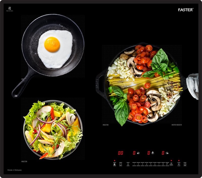 Bếp từ âm 3 vùng nấu Faster FS-613SI hòa quyện giữa tính thẩm mỹ và tiện nghi hiện đại
