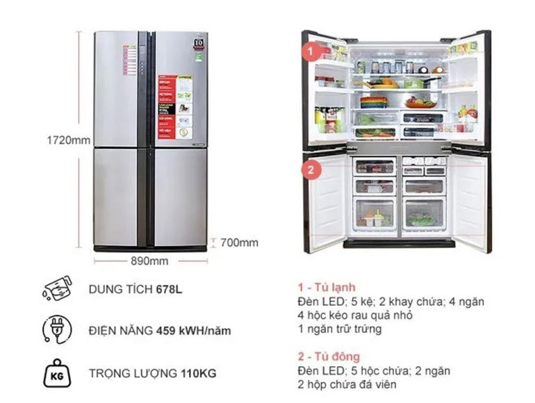 Tủ lạnh 4 cánh Hitachi inverter 569 lít R-WB640VGV0 (màu đen GBK) chính  hãng | tulanh-hitachi.com