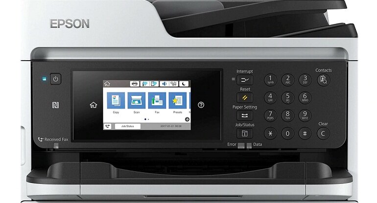 Bảng điều khiển của máy in Epson WorkForce Pro WF-C5790.