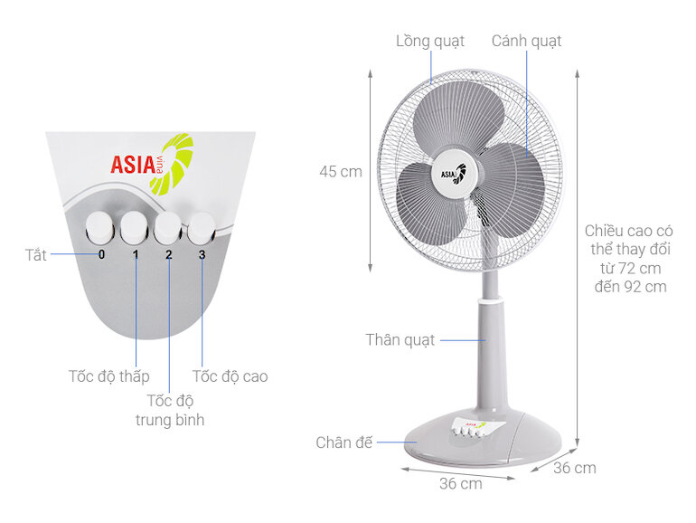 Quạt lửng Asia A16019-XV0