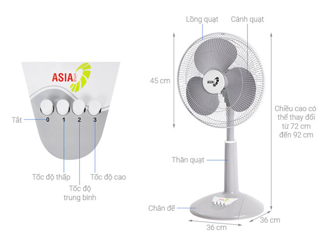 Quạt lửng Asia A16019-XV0