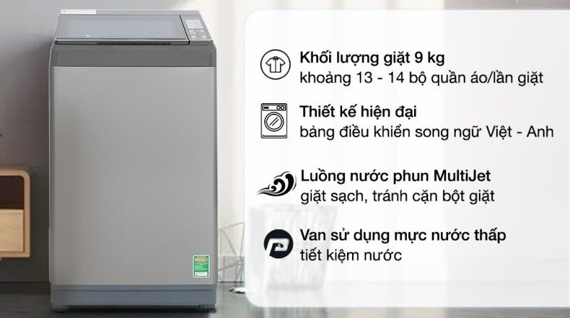 Top 5 máy giặt Aqua 9kg Inverter cửa trên tốt giá rẻ đáng mua hiện nay