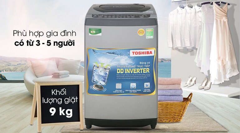 Máy giặt Toshiba lồng đứng Inverter 9 kg AW-DJ1000CV