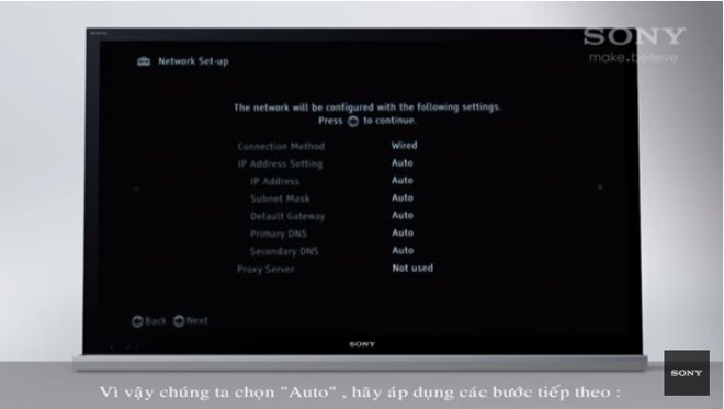 Các lựa chọn hầu hết là Auto