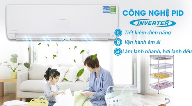 điều hòa Aqua 18000 BTU 1 chiều Inverter AQA-KCR18PA gas R-32