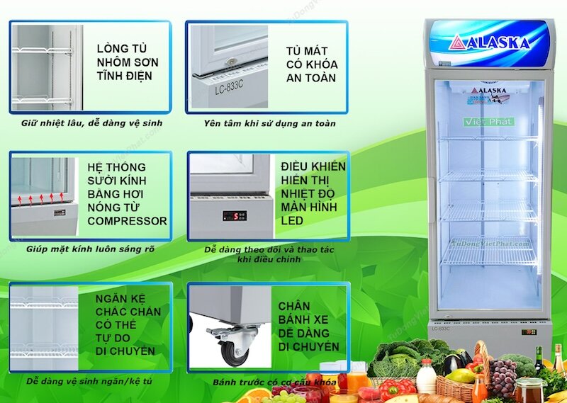 Tủ mát Alaska LC-833C tích hợp công nghệ hiện đại