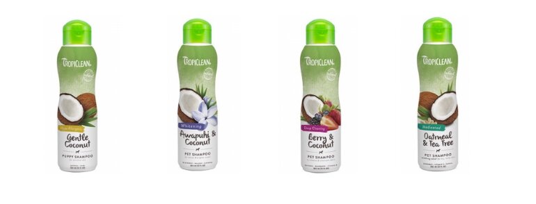 Tropiclean natural extract shampoo and shower gel