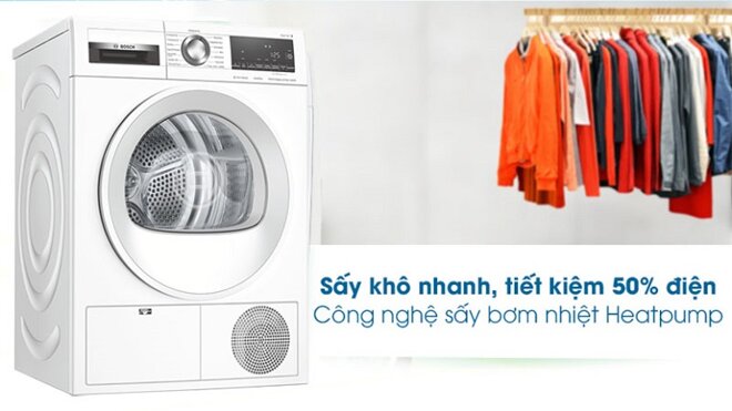 Máy sấy quần áo Bosch 9 kg WQG241AGPL 