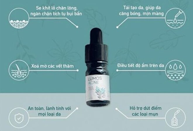 Serum Lumos giúp điều trị triệt để các loại mụn.