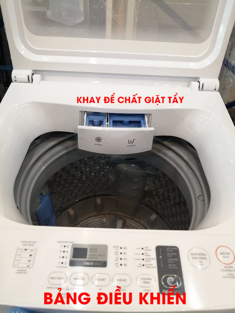 khay đổ nước giặt máy giặt Samsung