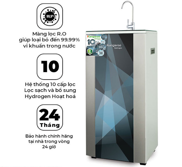 Máy lọc nước Kangaroo Hydrogen Plus KG100HP_UVAS VTU