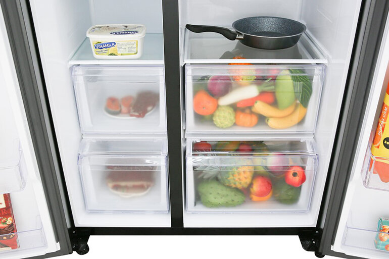 Tủ lạnh Samsung Inverter 647 lít RS62R5001B4/SV với 2 ngăn rau quả giữ ẩm 