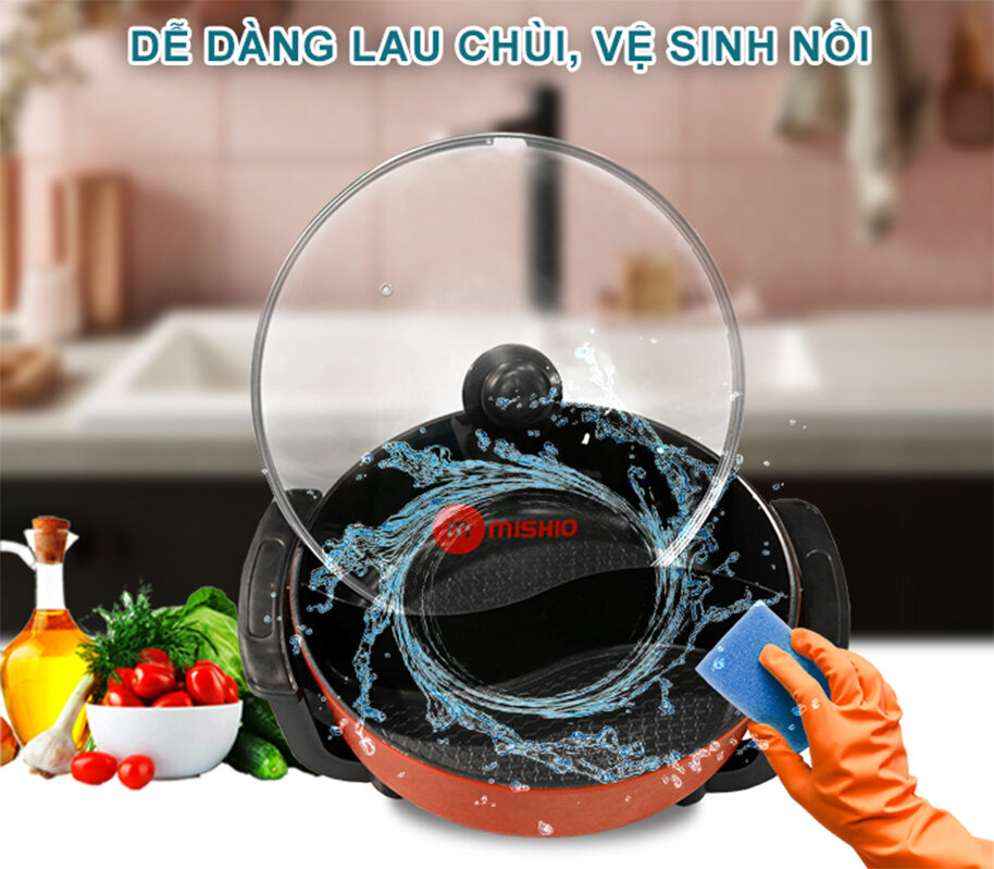 Nồi lẩu điện 2 ngăn Mishio MK112 5L