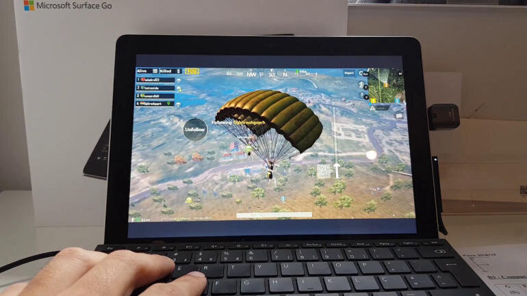 Chơi game PUBG trên Microsoft Surface Pro 7