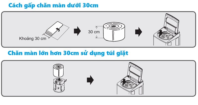 Hướng dẫn giặt chăn mền bằng máy giặt Hitachi 17 kg SF-170ZCV đúng cách, sạch sâu mà không hư vải