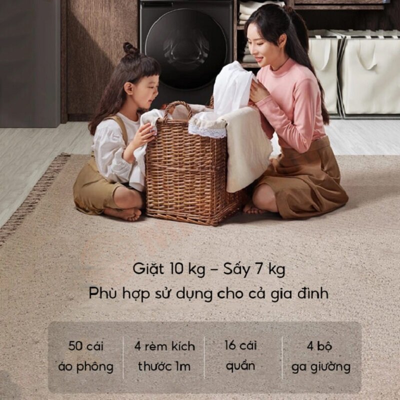 đánh giá máy giặt Xiaomi 10kg sấy 7kg