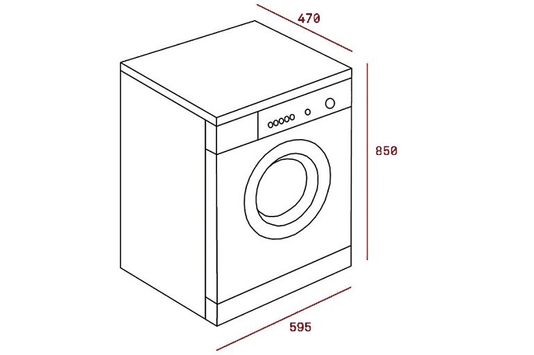 Kích thước của máy giặt 6kg Teka TKX3 1260