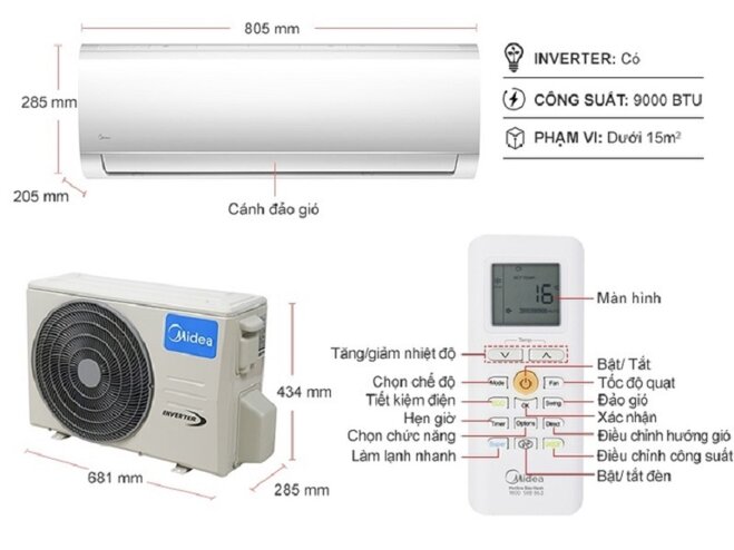 dieu hoa midea inverter 9000 btu msmaiii-10crdn1 