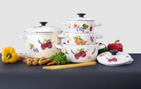 10 bộ nồi tráng sứ dùng cho mọi loại bếp truyền nhiệt tốt giá từ 400k