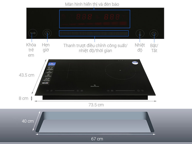 Bếp từ đôi Bluestone ICB - 6911