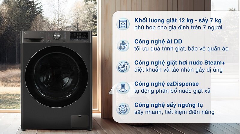TOP 6 máy giặt LG 12kg chất lượng đáng mua năm 2025