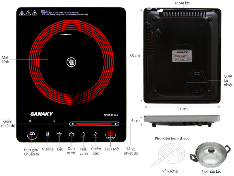 Ưu điểm bếp hồng ngoại Sanaky