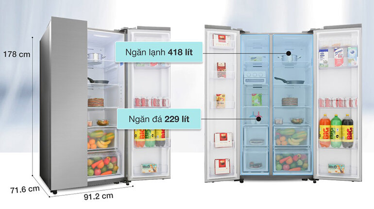Tủ lạnh Samsung RS62R5001M9/SV mở rộng tối đa không gian dự trữ với công Nghệ SpaceMax