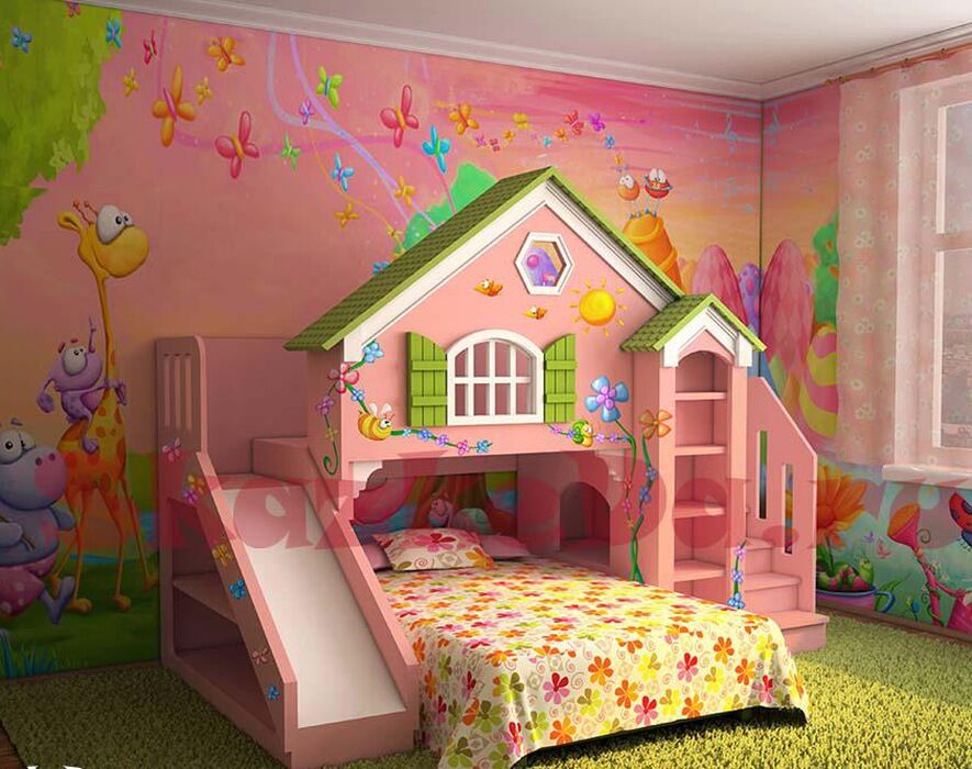 15 mẫu giường ngủ cho bé gái họa tiết dễ thương kiểu dáng tiện ích