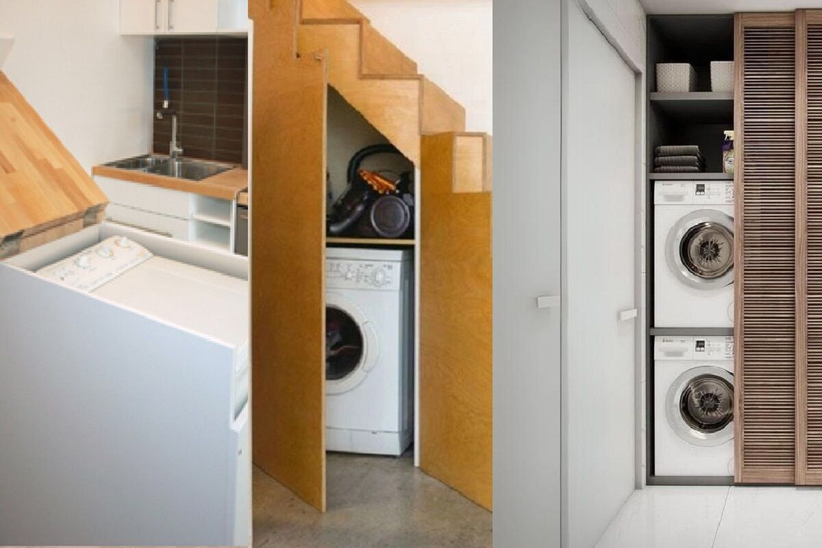 15+ thiết kế tủ máy giặt thông minh cho nhà chung cư, mặt đất