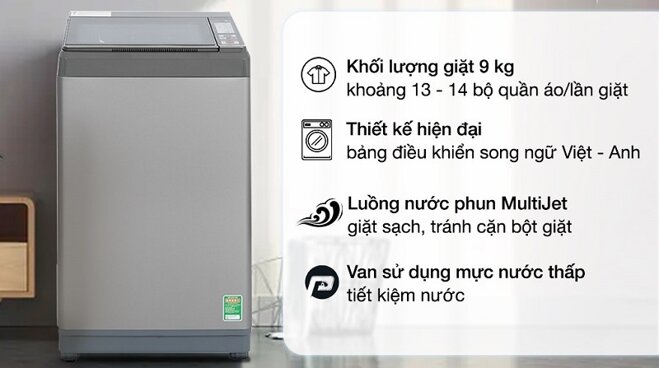 TOP 5 máy giặt 9kg cửa trên giá rẻ chỉ từ 5 triệu đồng rất đáng mua hiện nay năm 2024