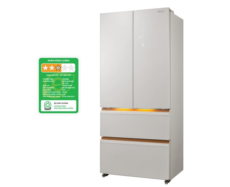 Toshiba GR-RF680WI-PGV(D4) giảm 6 triệu đồng, tủ lạnh 4 cánh có TSmartLife cho gia đình