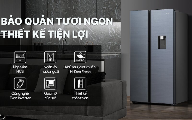 Tủ lạnh Aqua Inverter 569 lít AQR-S633XA(WSL) trang bị công nghệ hiện đại