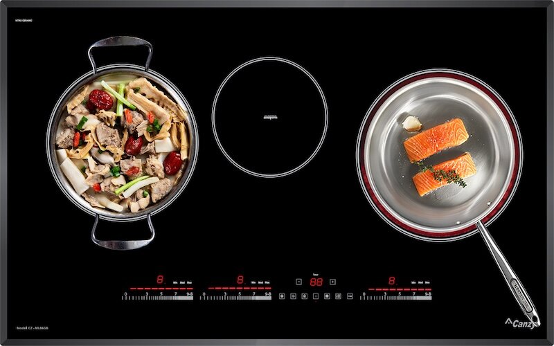 Canzy CZ-ML86GB thiết kế ba vùng nấu đa năng, tiện lợi