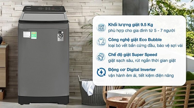 Máy giặt Samsung Inverter 9.5 kg WA95CG4545BDSV