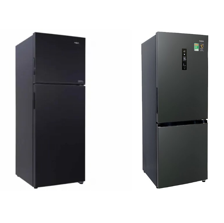 Khác nhau về thiết kế bên ngoài của tủ lạnh Aqua AQR-T376FA(FB) và tủ lạnh Aqua AQR-B306MA(HB)
