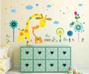 21 mẫu decal dán tường cho bé hình con vật trang trí phòng ngủ cực đẹp