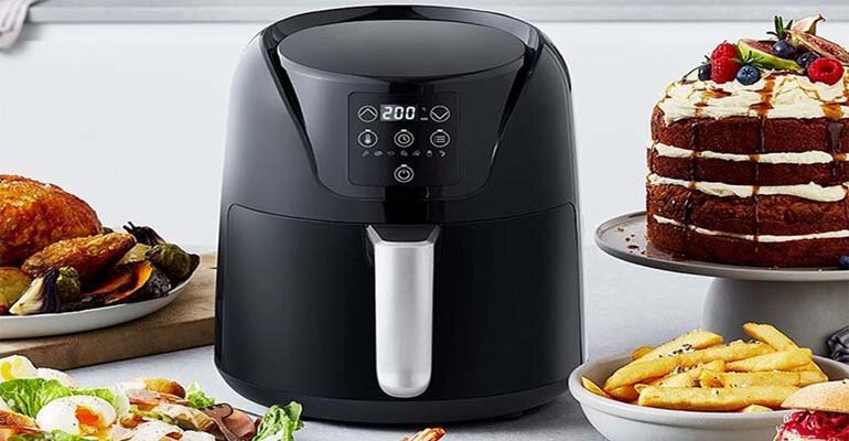 Bạn có thể tạm dừng để kiểm tra xem thức ăn bên trong nồi đã chín bất cứ lúc nào chưa Bảng điều khiển trên nồi chiên không dầu