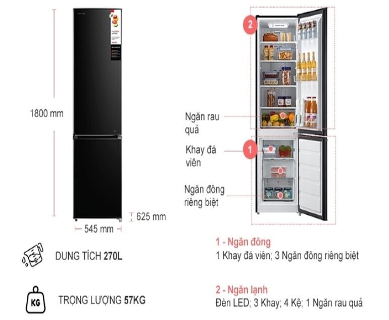 Tủ lạnh Toshiba Inverter GR-RB350WE-PMV(30)-BS