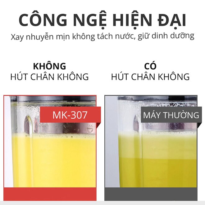 Máy xay nấu chân không cho ra thành phẩm chất lượng và không bị phân tầng