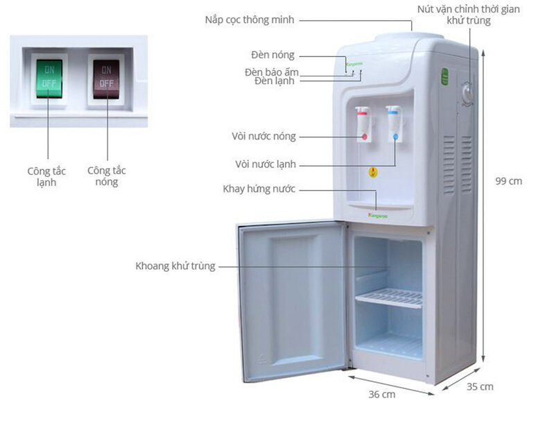 Cây nước nóng lạnh Kangaroo KG3331